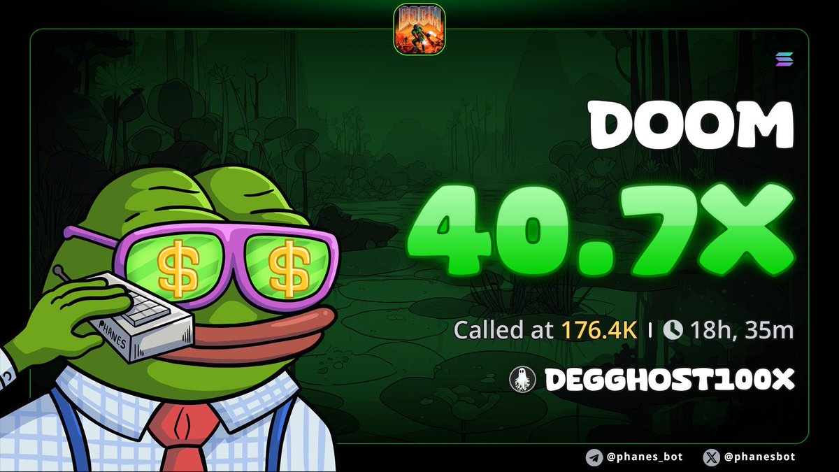 gem_sols's tweet photo. @jimothy_phd $Doom to millions and beyond 
Made more more money this, crazzyy btw
40x profit (176k>>ATH 7.5M)

TG members printing heavy on my bullish calls💸
$Doom has been pumping the market 

🔥More than 3970% PROFIT🔥if you were in my TG Join TG here lets print👉 https://t.co/FNMcjnXZwd https://t.co/Y5ng6NNmMJ