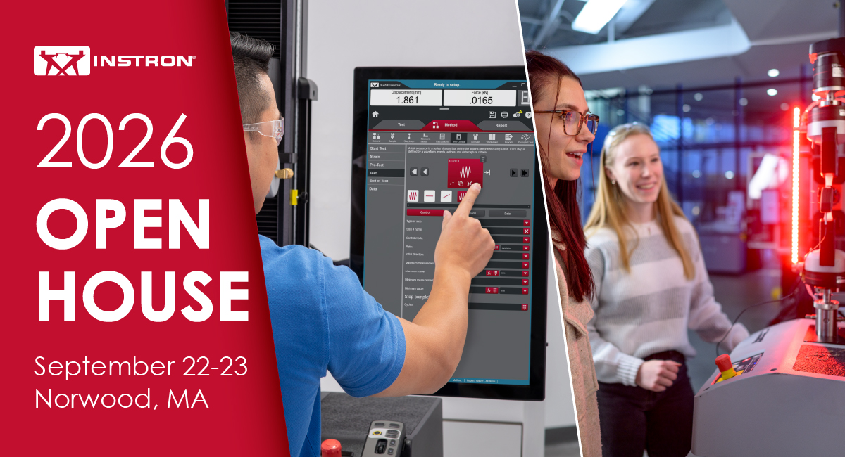 instron's tweet photo. We're excited to announce the dates for our 2026 Norwood Open House! Join us at our Massachusetts headquarters for a fun day filled with testing tips and tricks, product demonstrations, factory tours, and more.

Register here: https://t.co/sLdS5jCZpk https://t.co/uxkdqhKgvf