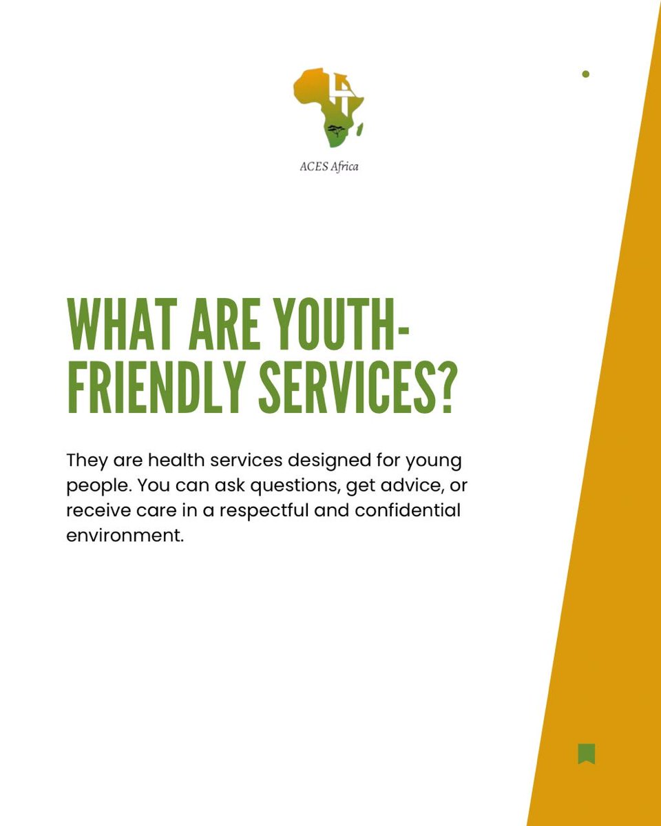 A4healthyafrica's tweet photo. Healthcare should be safe, welcoming, and judgment-free for every young person. 

Youth-friendly health services provide accurate information, confidential care, and the support young people need to make informed decisions about their health and well-being.
1/2 https://t.co/T5P4i1DsLT