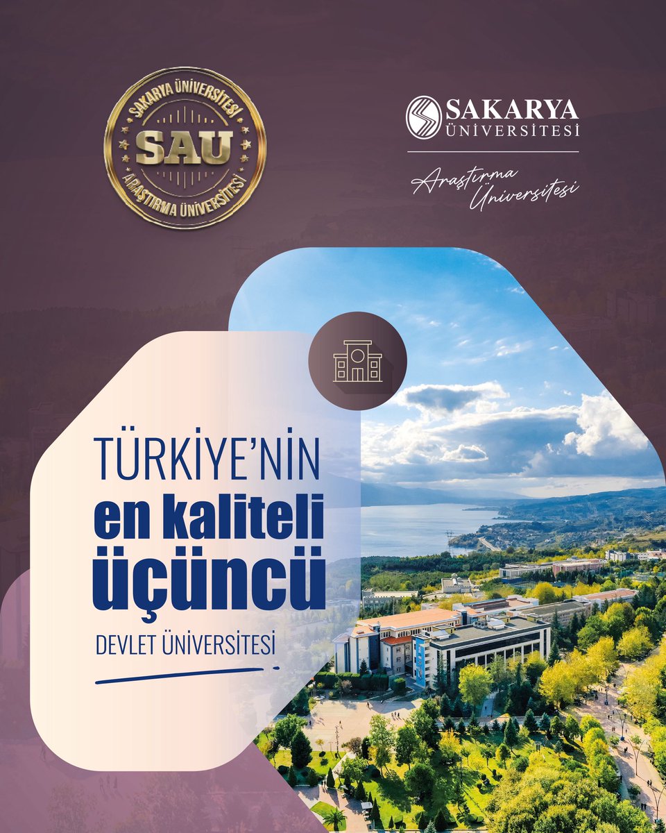 sakaryauni's tweet photo. 🏆 Araştırma kalitesinde Türkiye’nin önde gelen üniversitelerinden biri

YÖK Araştırma Üniversiteleri kriterlerine göre Sakarya Üniversitesi, araştırma kalitesinde kamu üniversiteleri arasında ilk 3’te, tüm üniversiteler arasında ise 6. sırada yer alıyor.
🔬 Bilgiyi üreten, araştıran ve geleceği şekillendiren bir üniversitede sen de yerini al.

🏆 One of Türkiye’s leading universities in research quality

According to the YÖK (Council of Higher Education) Research Universities criteria, Sakarya University ranks in the top 3 among public universities and 6th among all universities in research quality.
🔬 Take your place in a university that produces knowledge, conducts research, and shapes the future.

#YKSTercih2026 #SAU #AraştırmaÜniversitesi #AraştırmaKalitesi