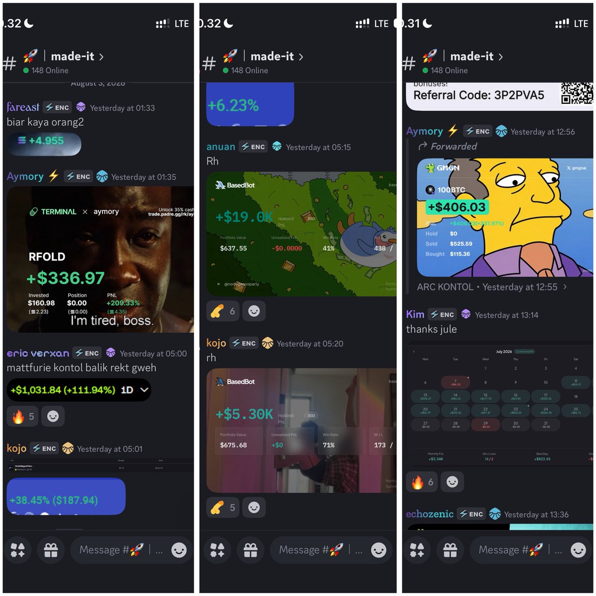 bandott_13's tweet photo. Jujur gw sekarang jarang mantau market sih bang karena fokus RL. Tapi walau gw jarang pantau market tapi gw gak pernah ketinggalan info, kok bisa?

Karna cuma modal join dan aktif di discord @EnclaviumFNF udh dikasih info info early sama member @EnclaviumFNF .

Gak peduli Bullmarket ataupun Bearmarket nih server selalu rame dan selalu voice 24jam buat mantau market crypto, hasilnya? Member @EnclaviumFNF banyak yg printing money setiap hari…

Yg pengen join bisa klik link dibawah dan isi form discordnya, tolong di isi yang bener biar diacc sama adminnya, karena mereka cari yang mau belajar bareng bareng.

https://t.co/k6e246M2Za