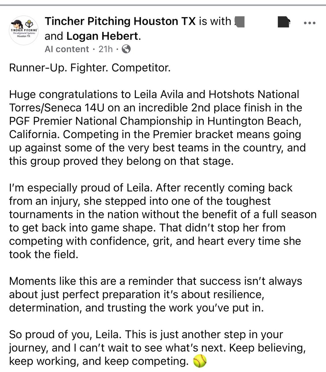 lavila2029's tweet photo. Thank you @lhebert08 and @TincherHouston, great to be back! Now to get to work and lock in. The grind doesn’t stop!!! 
@Torres14u 
@PaetowSoftball 
@hotshotsnation 
@terry_seneca https://t.co/7xHC5U4u4S