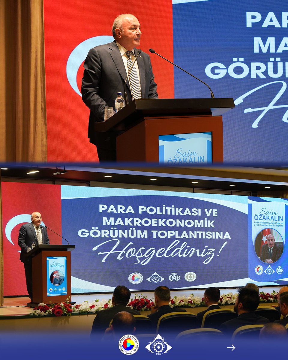 ERZURUMTSO's tweet photo. Türkiye Cumhuriyet Merkez Bankası (TCMB) Başkanı Sn. Dr. Fatih Karahan ve TCMB bürokratlarının katılımıyla, ETSO ev sahipliğinde "Para Politikası ve Makroekonomik Görünüm" toplantısın�� yaptık. 🏢

Toplantımıza; Erzurum Valisi Sn. Aydın Baruş, TCMB Başkanı Sn. Dr. Fatih Karahan ve TCMB bürokratları, Erzurum Büyükşehir Belediye Başkanı Sn. Mehmet Sekmen, TOBB Yönetim Kurulu Üyesi ve ETSO Yönetim Kurulu Başkanımız Sn. Saim Özakalın, ETSO Meclis Başkanı Sn. Gökhan Yılmaz, Yakutiye Belediye Başkanı Sn. Mahmut Uçar, siyasi parti il başkan vekilleri, kamu kurum il müdürleri, Erzurum Ticaret Borsası Başkanı Hakan Oral, Erzurum ESOB Başkanı Rasim Fırat, 1. OSB Yönetim Kurulu Başkanı Murat Urkuç, MÜSİAD Erzurum Şubesi Başkanı Abdülkerim Kavaz, ETSO Genel Sekreteri Osman Ömeroğlu STK başkanları ve iş dünyası temsilcilerimiz katılım sağladı. 🤝

📍 Toplantımızda Öne Çıkan Başlıklar:
✅ Başkanımız Saim Özakalın'ın iş dünyasının sorun ve çözüm önerilerini 6 başlıkta aktarması
✅ TCMB Başkanı Dr. Fatih Karahan'ın "Para Politikası ve Makroekonomik Görünüm" sunumu
✅ İş dünyamızın ekonomiye ivme katacak beklentilerinin istişare edildiği soru-cevap bölümü

Programımıza teşrif eden Valimiz Sn. Aydın Baruş'a, Büyükşehir Belediye Başkanımız Sn. Mehmet Sekmen'e, TCMB Başkanımız Sn. Dr. Fatih Karahan'a ve tüm katılımcılarımıza teşekkür ederiz. 📊

@RHisarciklioglu @TOBBiletisim @saimozakalin @Merkez_Bankasi @aydinbarus22 @ErzurumValiligi @mehmetsekmen @erzurumbld