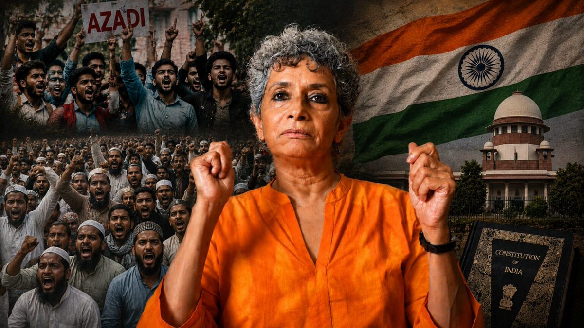 OpIndia_com's tweet photo. She once laughed while claiming "Muslim men are attractive." Now, former JNU professor Nivedita Menon has called India a "cursed" country.

From defending the violent CJP protests to attacking India's institutions, here are 5 of her most controversial remarks from the viral interview.

https://t.co/s26IlvHSvt