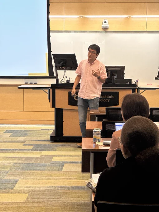 Wenje Li, Faculty from Georgia Southern University presenting during the closeout meeting in July.