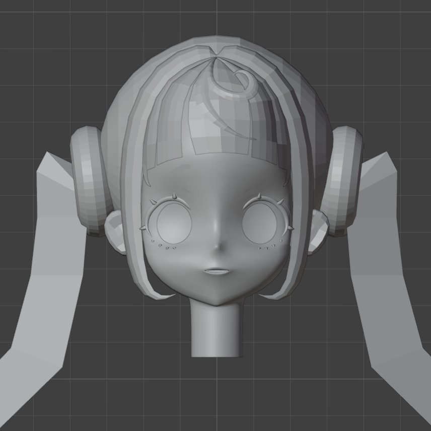 ototokutu's tweet photo. blender57日目 ざっくり髪の毛に取り掛かった！
前から見るといいんだけど、横とか後ろから見るとあんまり可愛くない😭どう改善しよう…
  #blender初心者 #blender #3DCG https://t.co/o9Cgs4tKEM
