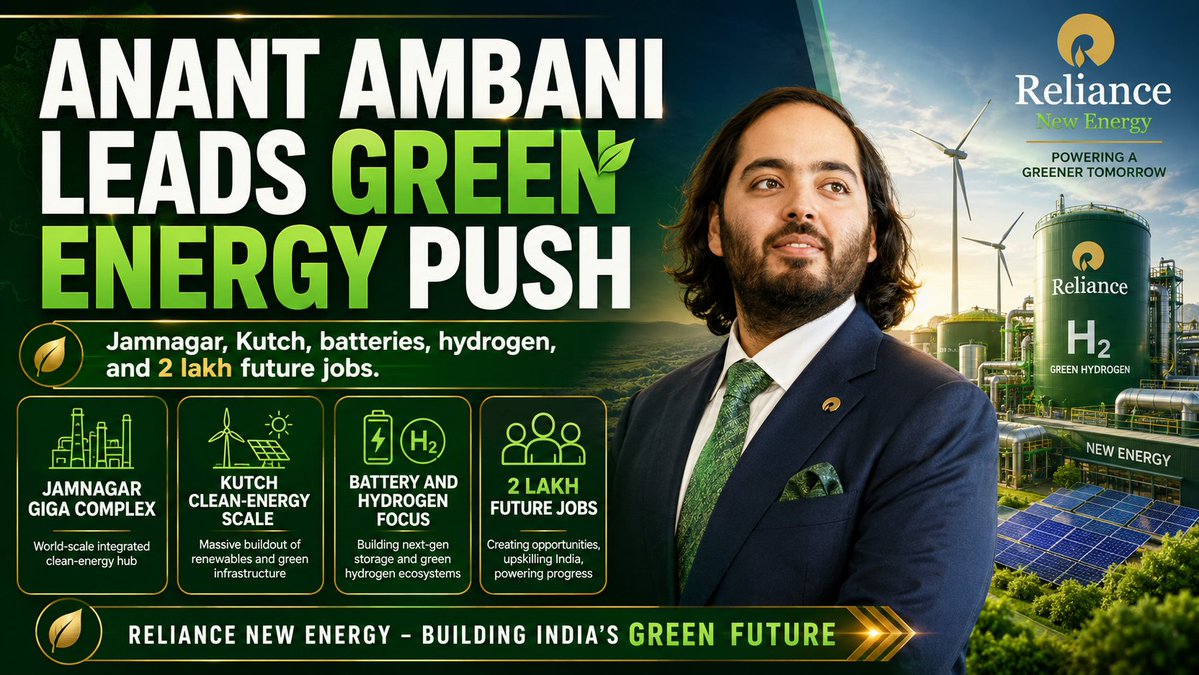 AgahAtui54067's tweet photo. #Reliance_Development2026 Anant Ambani driving Reliance's green wave! Jamnagar to Kutch, powered by clean energy, batteries, hydrogen, and new job opportunities! 🌿⚡💼 https://t.co/oZQpfwWa6A