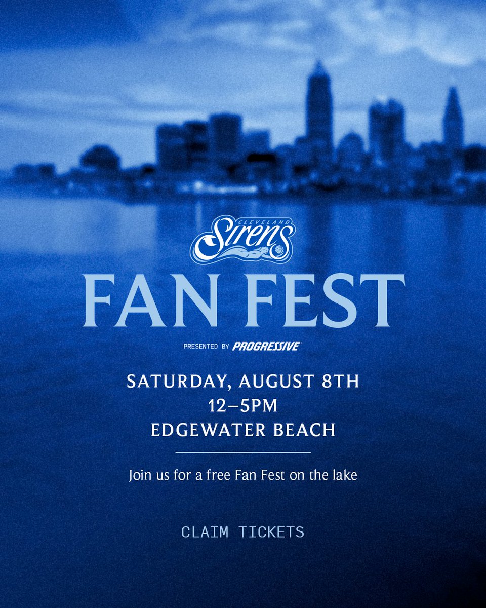 clevelandsirens's tweet photo. Join us on the lake to celebrate your Cleveland Siren at Fan Fest presented by @progressive. #HEARTHECALL📢

CLAIM TICKETS: https://t.co/dJKlSvIoqM https://t.co/IwTwbU5UHg
