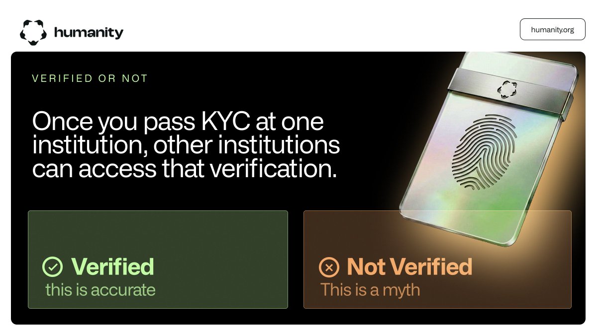 Humanityprot's tweet photo. You've passed KYC before.

Does that verification carry over when you open a new account today? 👇 https://t.co/1BTNRThVFx