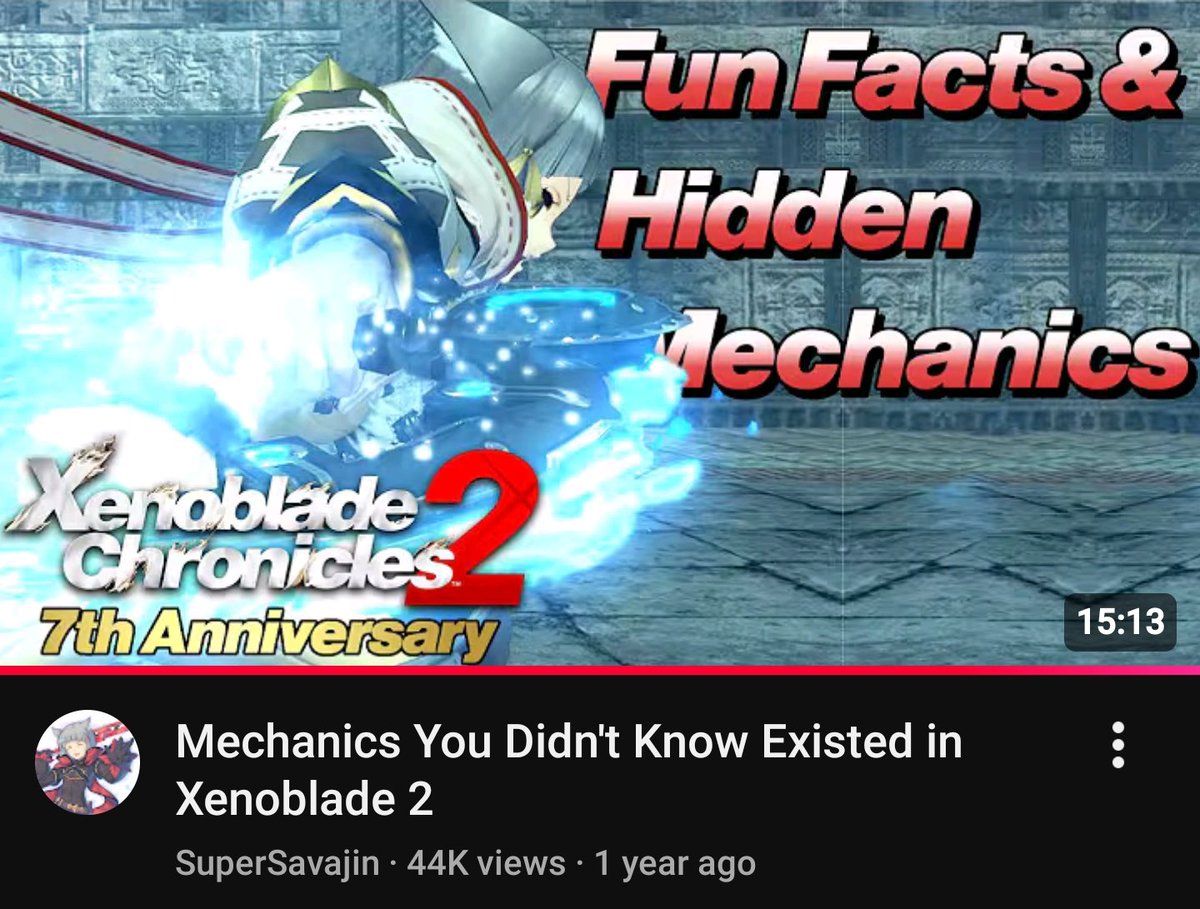 CloudOfCrimson9's tweet photo. We all know that Xenoblade 2 has deep mechanics, but not everyone knows HOW deep it goes. So here's a video made by @SuperSavajin that explains several hidden mechanics that is in the game that you may not know about.

https://t.co/kElKSK21rv https://t.co/lTcWDrh3bP