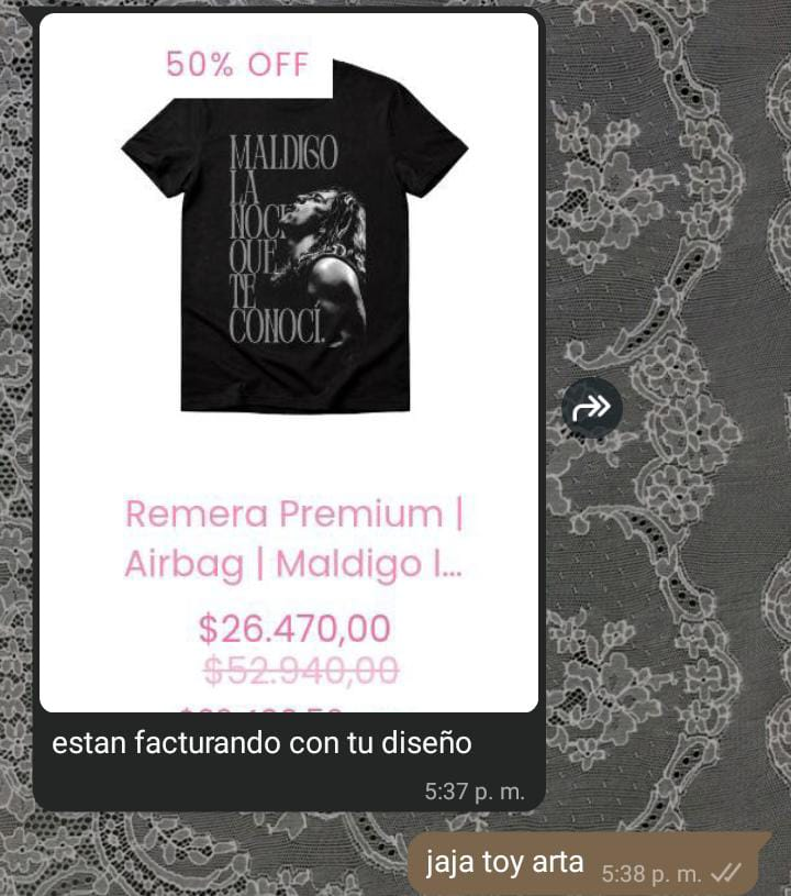 ibrichakalash's tweet photo. q digo mínimo 20k, COMO 50K GARPAN LA REMERA CON DISEÑO SACADO DE PINTEREST m abro un emprendimiento fue m apoyan xfi https://t.co/SFawhuu2hF