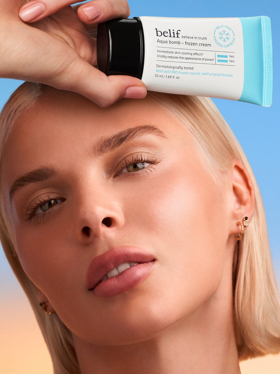 belifusa's tweet photo. The secret to radiant skin isn’t covering redness, it’s caring for your skin 🩵

With deeply hydrating PRO Frozen Capsules and soothing ingredients like Panthenol and Eucalyptus Extract, Aqua Bomb Frozen Cream helps reveal a healthier-looking complexion 💦 https://t.co/d89sFm4QFL