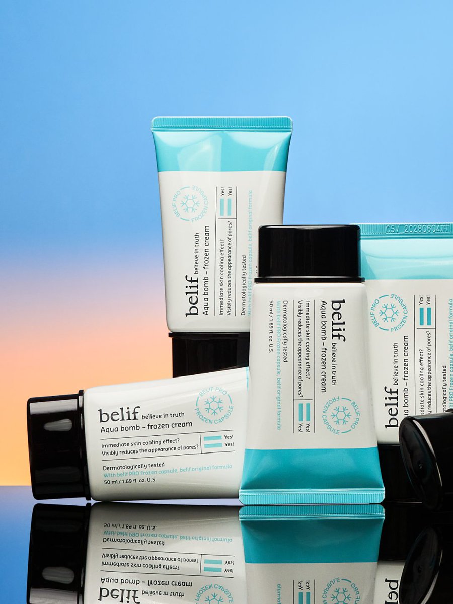 belifusa's tweet photo. The secret to radiant skin isn’t covering redness, it’s caring for your skin 🩵

With deeply hydrating PRO Frozen Capsules and soothing ingredients like Panthenol and Eucalyptus Extract, Aqua Bomb Frozen Cream helps reveal a healthier-looking complexion 💦 https://t.co/d89sFm4QFL