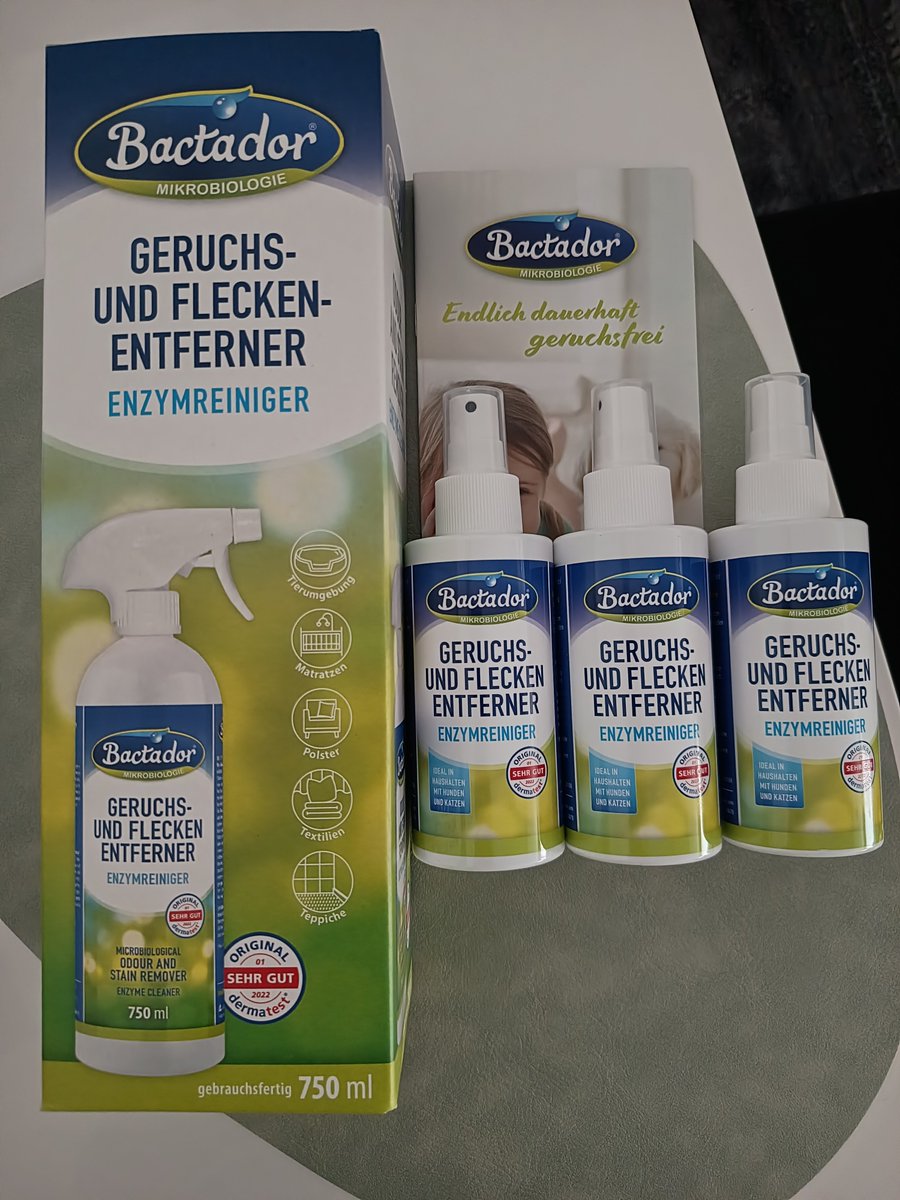 KornerTanja's tweet photo. 🌟 Werbung 🌟 
Bactador® Geruchs- und Fleckenentferner Spray Enzymreiniger

Dank @konsumgoettinnen und  @bactador.mikrobiologie darf ich das Geruchs- und Fleckenentferner Spray testen.
#Bactador #BactadorMikrobiologie #Bactadorgoettinnen

https://t.co/q5a0wqNsIw https://t.co/7ioHJXOAli
