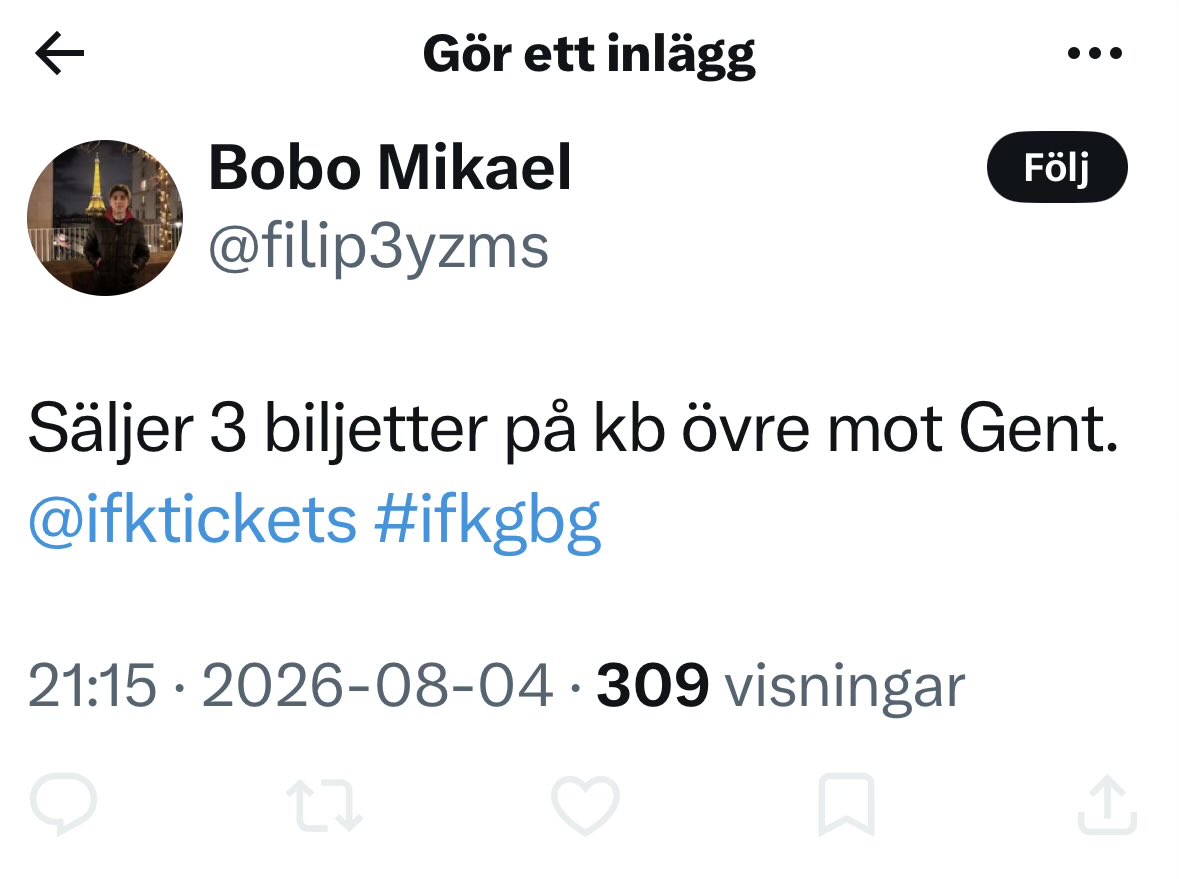 pbstrom's tweet photo. Scammern igen. Köp inte!
#ifkgbg #ifktickets https://t.co/yJpg43RmVw
