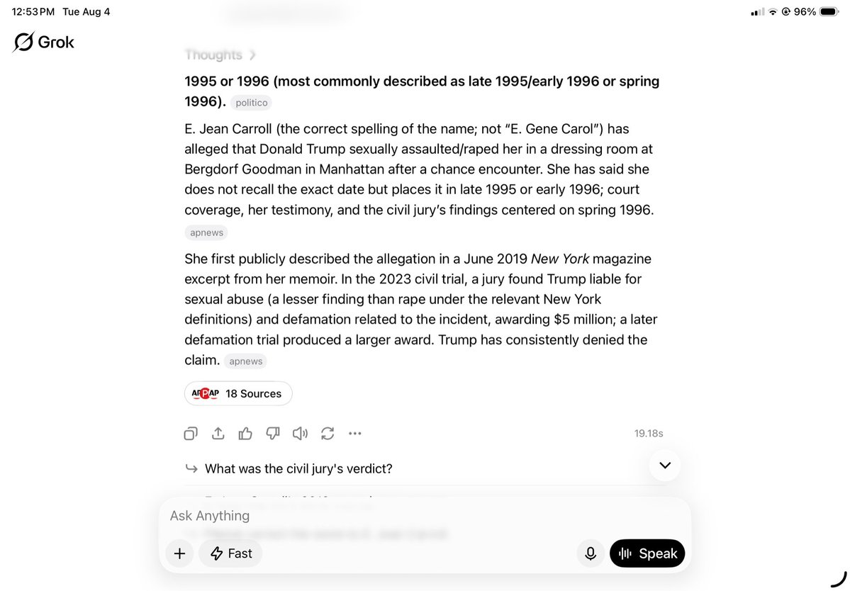 MRArchange1's tweet photo. @Milajoy Caroll is the only person in the history of the world who claimed that she was not only raped, but found herself enjoying and looking forward to her “rapist’s” hit television show over a decade later. Juries sometimes get it wrong, sometimes to the point of absurdity.👇 https://t.co/8WnDVKKE8q