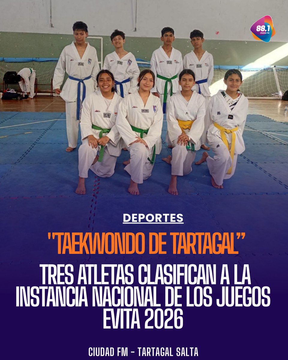 ciudadfm881's tweet photo. 🟣 ORGULLO DE TARTAGAL// TRES JÓVENES CLASIFICAN A LOS JUEGOS NACIONALES EVITA 2026
Tres talentosos deportistas locales lograron su pasaje a la máxima instancia nacional tras una destacada actuación en la Etapa Provincial de los Juegos Evita 2026
#TARTAGAL https://t.co/eUx0Wcv21f