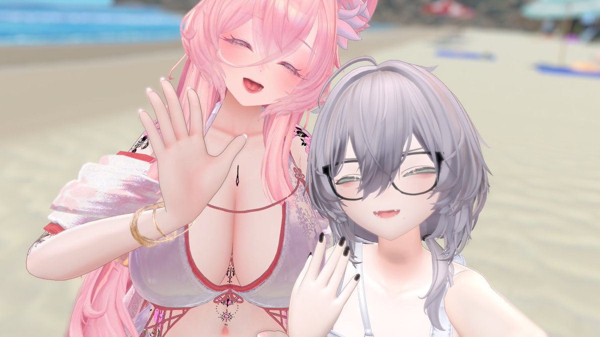 Sunny321VRC's tweet photo. 我去和一个非常可爱的女孩合影💕︎︎😆︎🌊📷✨很有趣，谢谢🥹🫶🏻我们再拍很多照片吧📷👭💕 https://t.co/8bXaxmRpay