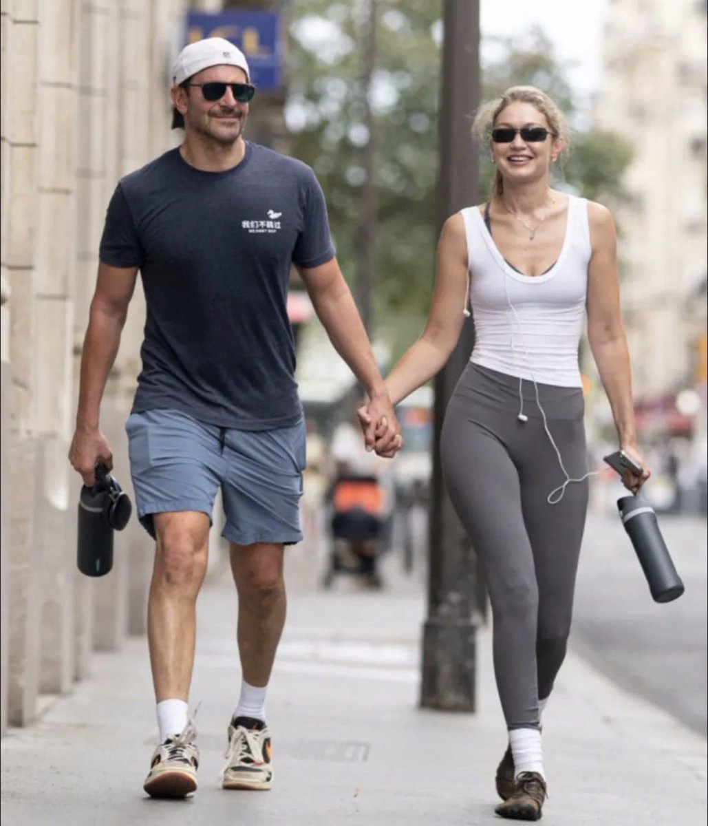 rachcorrine's tweet photo. Pics from Vogue. Lots of people commenting on Gigi wearing the same shirt 3x like it’s a bad thing. You SHOULD be able to wear one item multiple different ways. Mindless. Consumerism. Has made monsters out of us all. Wear the same tank (or shirt or jeans or shorts or shoes) on repeat. See how many different ways you can style it. You don’t need a lot of clothes. You need a few pieces you like that you’ll actually wear the shit out of. 

(Bradley’s fits are questionable. Gym fit is alright. An example of how you should wear what fits you best bc that will always look best, and not care so much about “trends.” Anyway.)