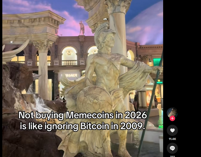 Kingsegad's tweet photo. NEW TREND ON TIKTOK "MEMECOINS IN 2026" IS LIKE BITCOIN IN 2009, 
HOW WE NEVER RAN THIS AT ALL? 200K VIEWS JUST ON THIS TIKTOK THERE ARE MANY OTHERS: https://t.co/zDMIxRPUSp https://t.co/RxtbTfas3o