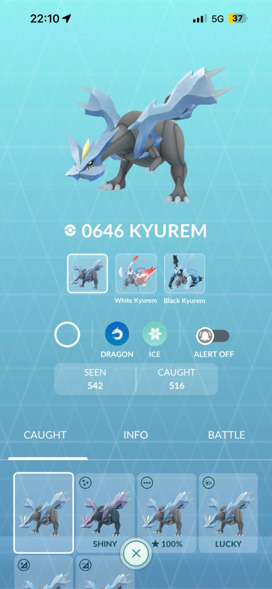TheyCallMeCute0's tweet photo. 500+ raids, countless trades, and I'm STILL hundoless. At this point Kyurem is just farming ME. I'm actually so done 💀

My Pokédex says I have one but that's bottle capped, so that literally doesn't count 😭

#PokémonGO https://t.co/DyT37YSLM5