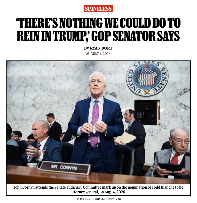RollingStone's tweet photo. Republicans have fully abdicated their congressional duty in service of the president's ego.

Story: https://t.co/08LzrjQQKI https://t.co/pToCO5a3mh