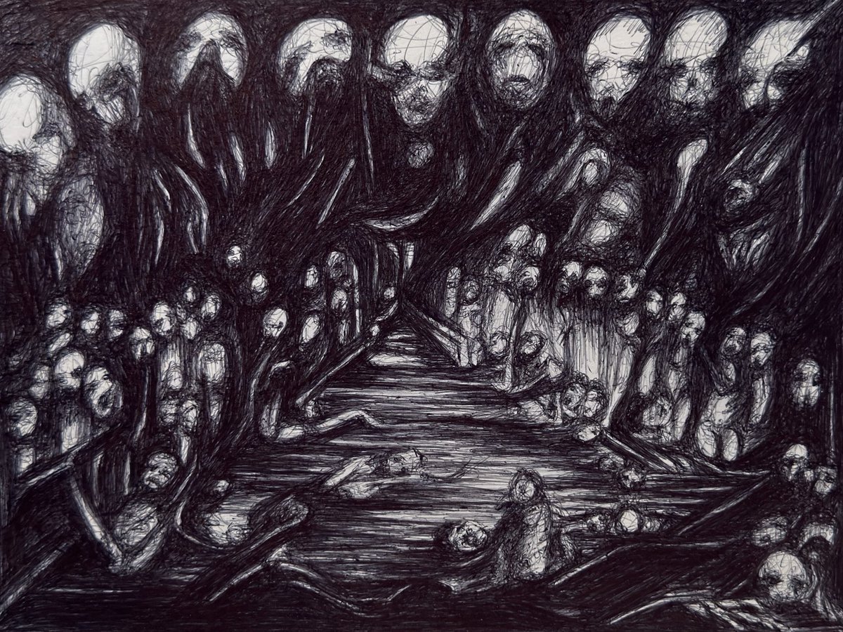 maxwellapse's tweet photo. Ballpoint pen on paper 9” x 12” https://t.co/H9cN3W0Tkh