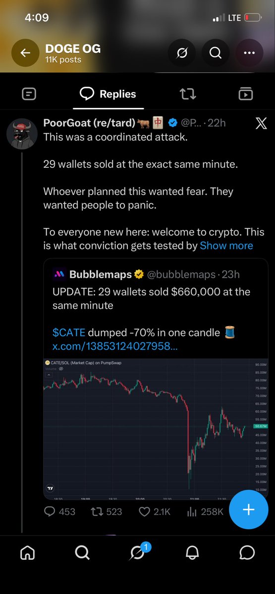 Top1MemeScalper's tweet photo. Was a coordinated attack by @PoorGoat_ himself how come @JBAGZ82 sold right before the dump?
Bro knew ts wasn’t going back to its ath https://t.co/x6Vb3mUsTg