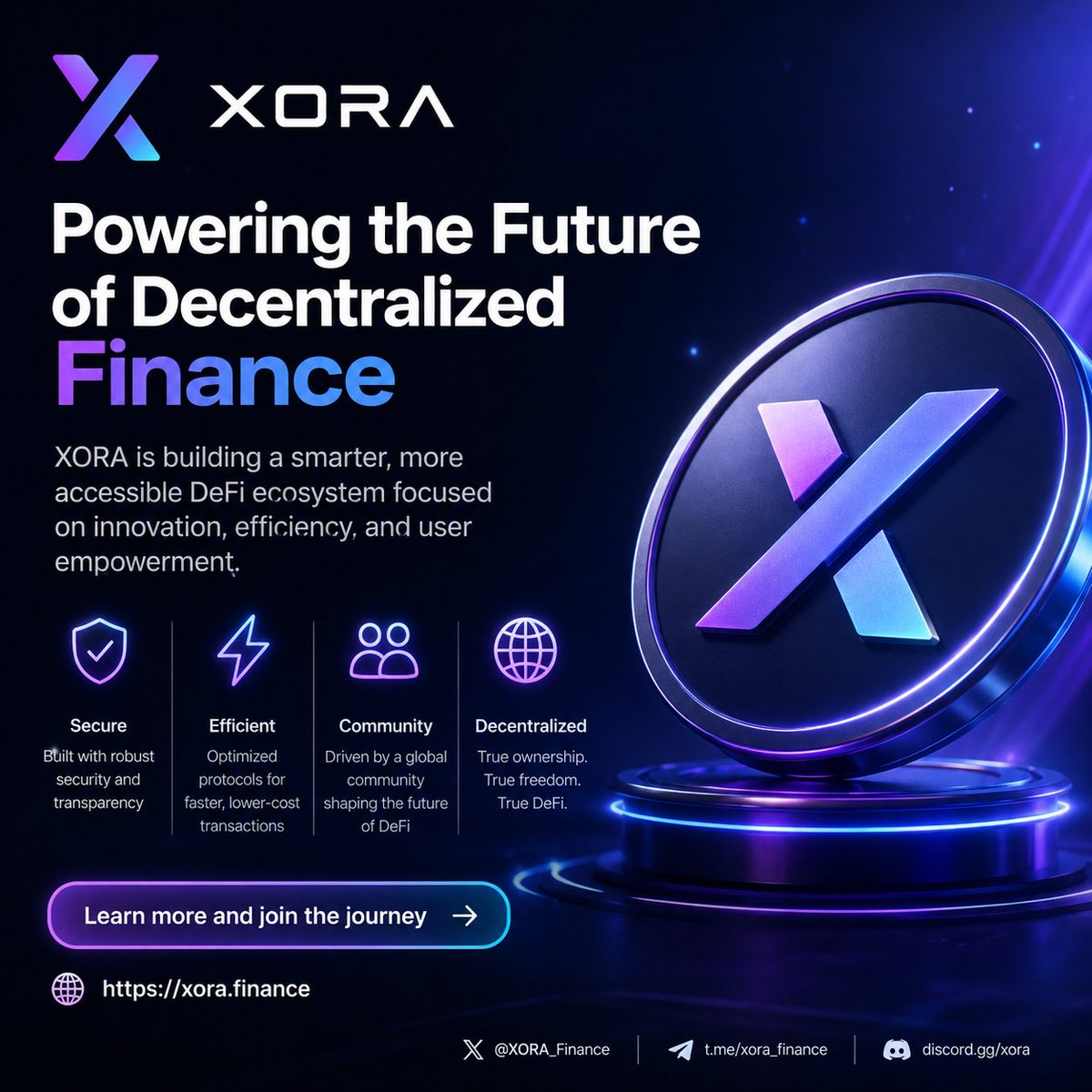Brainkellyx's tweet photo. XORA is building a smarter, more accessible DeFi ecosystem focused on innovation, efficiency, and user empowerment. Excited to see how the platform continues to evolve and create new opportunities for the community.
Learn more and join the journey: https://t.co/2FjE4LkBMk
#XORA https://t.co/HACGZRnF9X