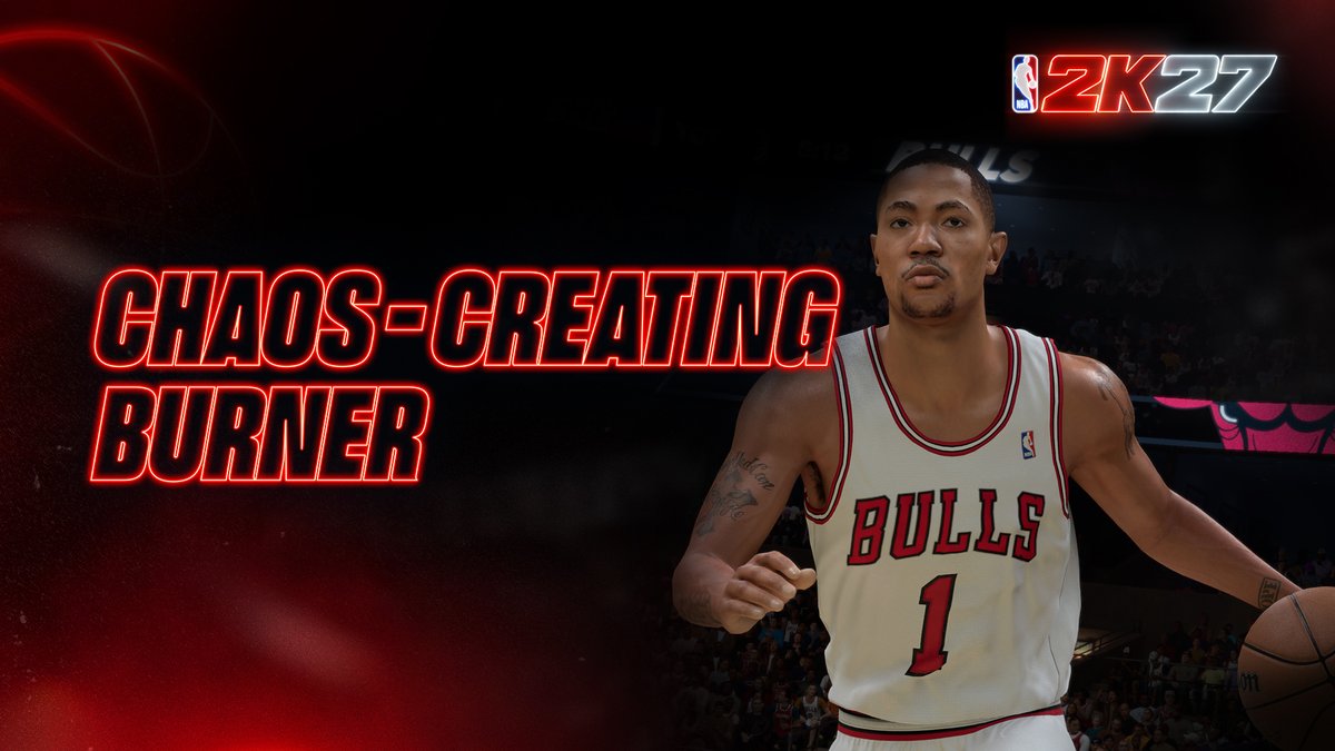 NBA2K's tweet photo. @fromrj00 You’re a Chaos-Creating Burner! 

Use your explosive athleticism to wreak havoc in space and blow by defenders with a quick change of direction to get to the basket at will.

Reply #Timeout to opt out. https://t.co/ZL8aiB0rgD