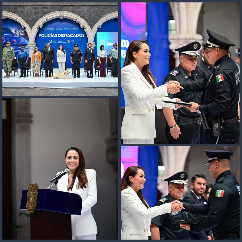 _contraportada's tweet photo. RECONOCEN A QUIENES TODOS LOS DÍAS TRABAJAN POR LA PAZ DE AGUASCALIENTES

Detrás de la seguridad de una comunidad hay mujeres y hombres que todos los días cumplen una misión: proteger y servir.
La gobernadora Tere Jiménez encabezó la entrega de reconocimientos a personal militar, integrantes de la Guardia Nacional y policías estatales y municipales de Aguascalientes que destacaron por su desempeño, profesionalismo y compromiso durante julio.
Durante la ceremonia se reconoció que la coordinación entre las distintas corporaciones ha sido fundamental para fortalecer la seguridad del estado. Los elementos galardonados refrendaron su compromiso de continuar trabajando con responsabilidad y cercanía con la ciudadanía.