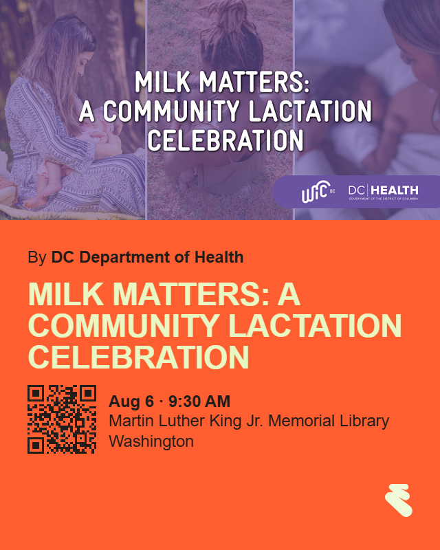 _DCHealth's tweet photo. You're invited to Milk Matters! Whether you're expecting, a new parent, a supporter, or simply curious, this event is for you. Every family's feeding journey is unique, come and gain valuable resources for you and your family. https://t.co/U1NAPFFaa8 https://t.co/8jygiAH9Ei