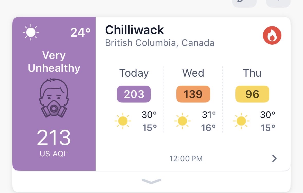 CJane21's tweet photo. @CityNewsVAN from the AIRIQ app - stay indoors https://t.co/Fuc5ZG36HJ