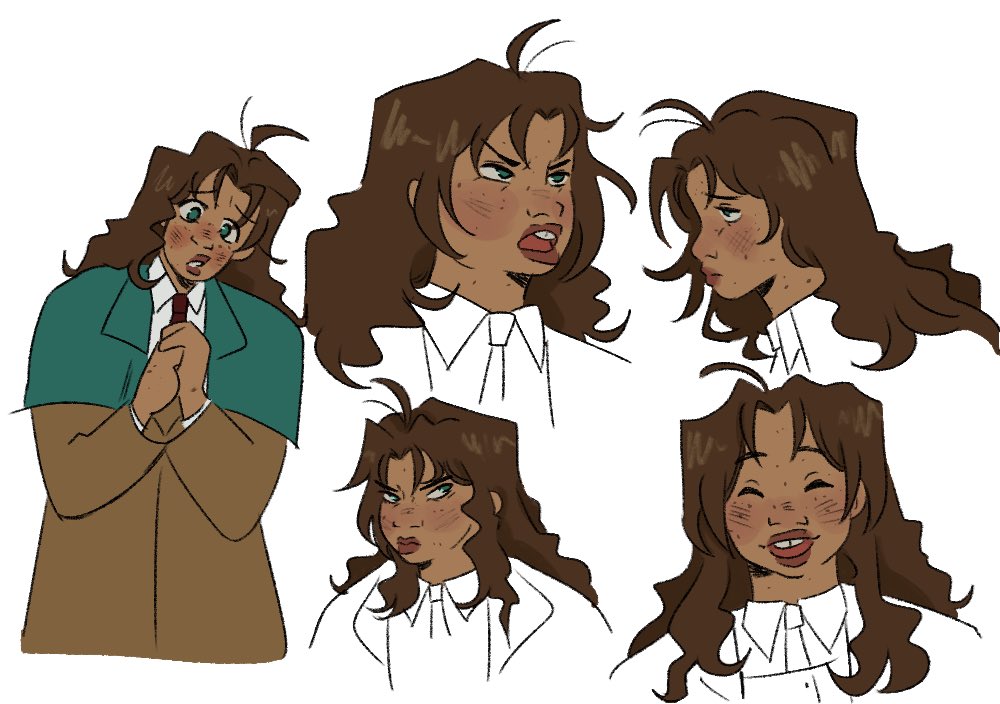 buriedlocket's tweet photo. Redraw of Milly’s 98 character sheet 
 I love her wavy hair #trigun #millythompson https://t.co/3KiVlQXzDq