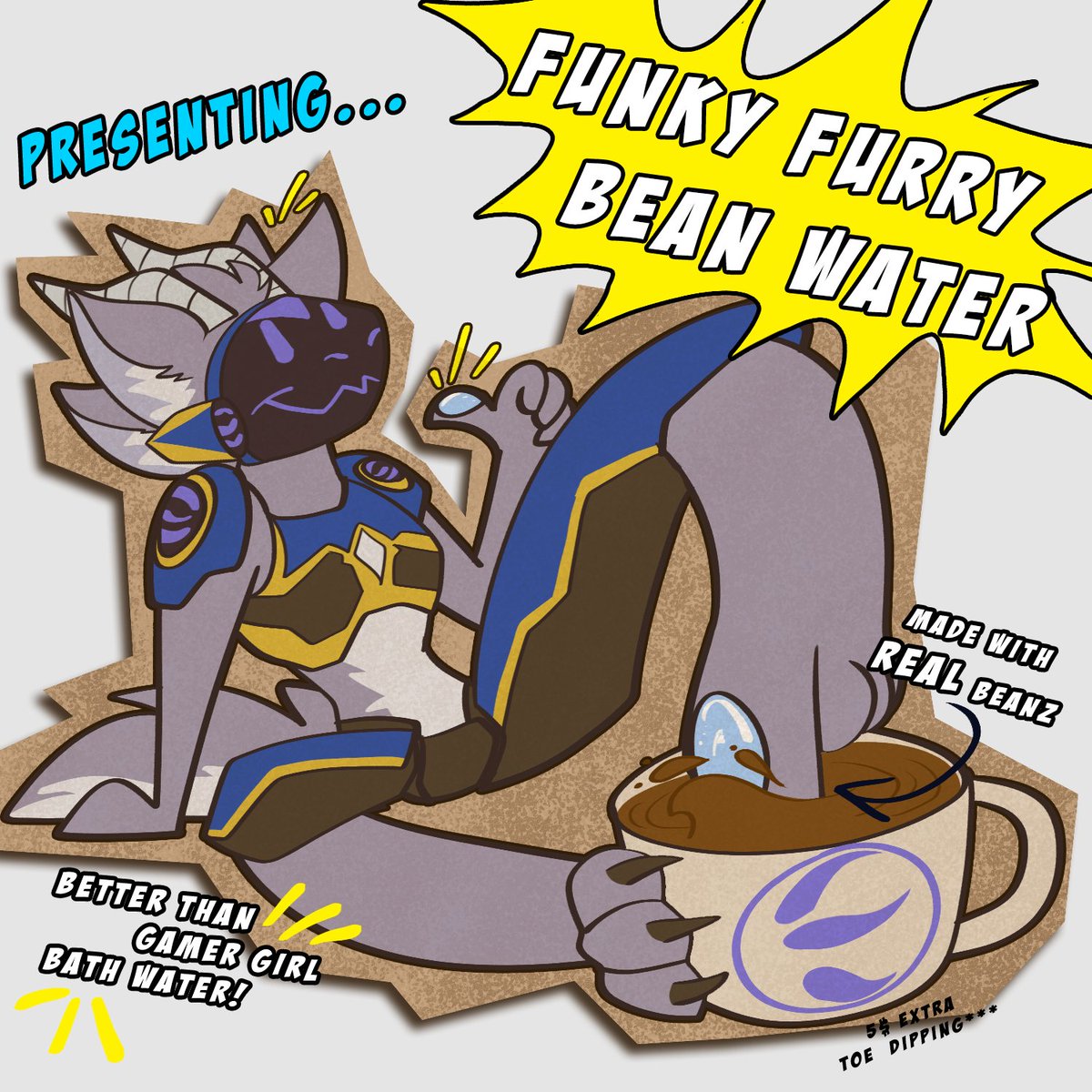 Fluff_Spark3r's tweet photo. Careful what you  say online when you have ARTIST friends >:D

@RaealTV  's Bean water, now just 3 easy payments of 19.99$!
[im not sorry] https://t.co/vNRJlkWQZh