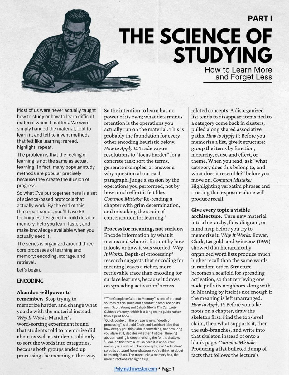 CuriousMindsHub's tweet photo. The Science of Studying 

How to Learn More and Forget Less https://t.co/50Jiyi7fnq