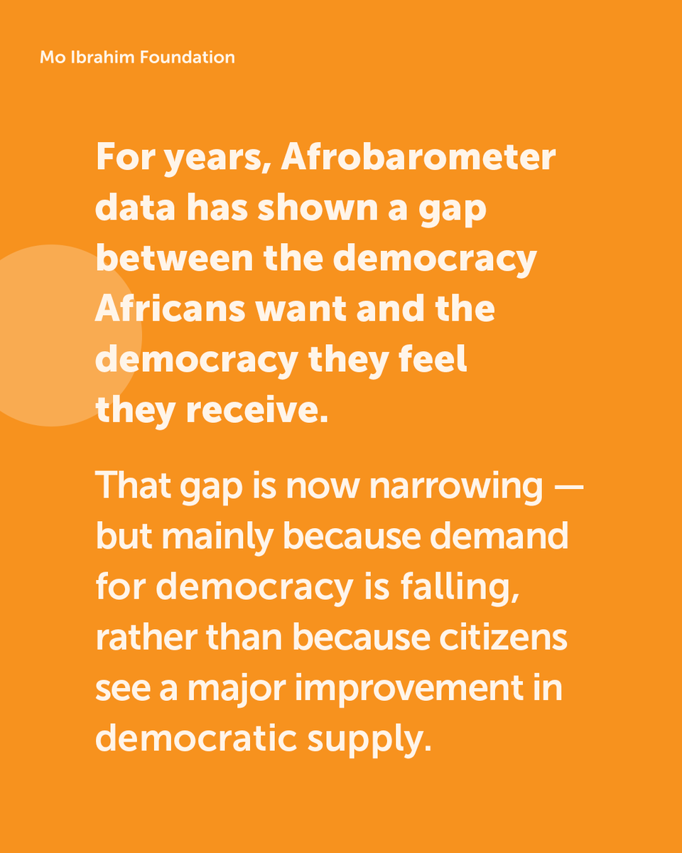 Mo_IbrahimFdn's tweet photo. 🗳️ Is commitment to democracy in Africa declining?

Our new guest research brief by @Afrobarometer explores what public opinion data reveals about falling democratic demand and growing governance challenges across Africa.

📘 https://t.co/Krpv1MTGca https://t.co/C92ZJV3P66