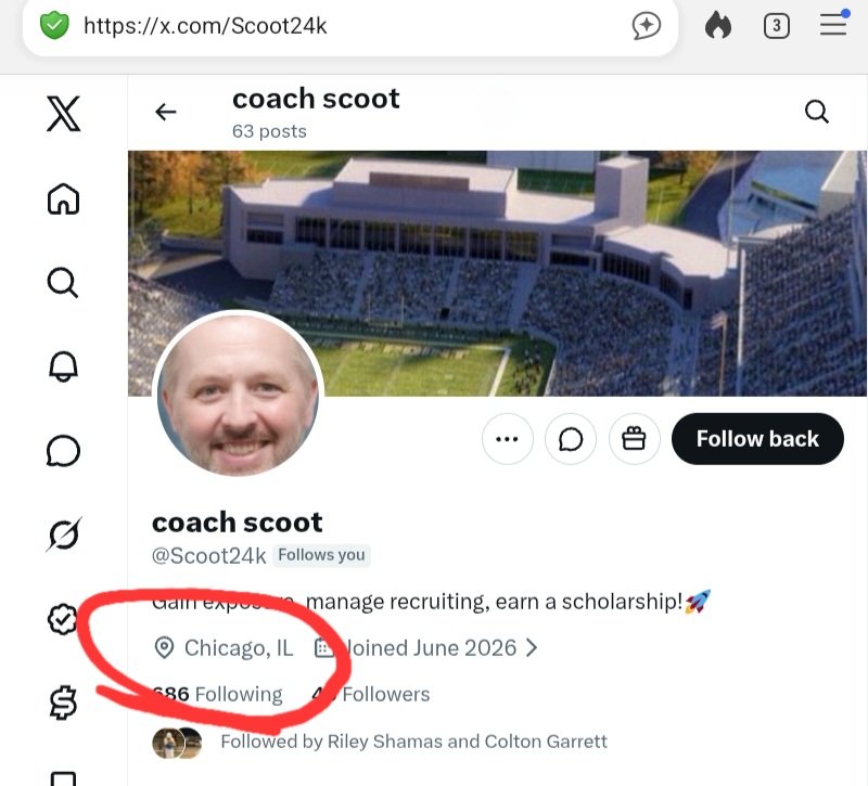 MISTER_F00TBALL's tweet photo. 🗣📢  @ScammersStopped 

🚨  @Scoot24k  🚨

1) location is Chicago, IL
2) account based in Africa 

@RileyShamas_29 &amp; @Colt45Garrett -
You guys need to Block this "coach"

👍👍 https://t.co/H9SZqOI3Wt