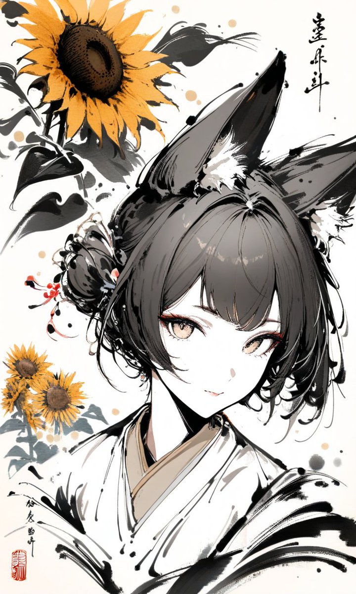 おはようございます🌞 水曜日もよろしくお願いします🌻🦊 ☟PixAIで