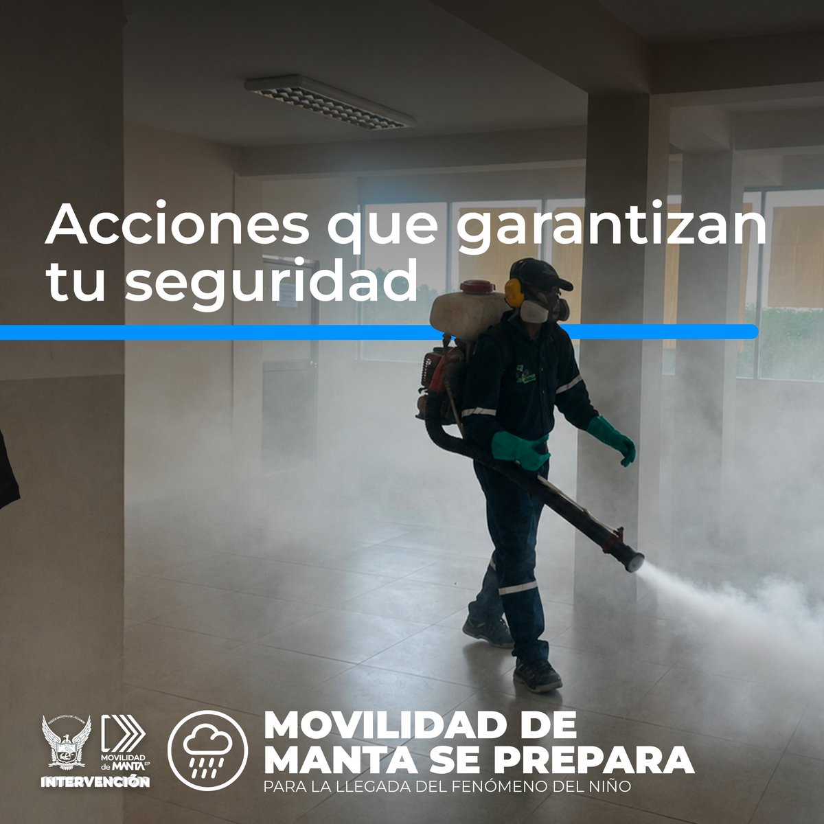 TerminaldeManta's tweet photo. 📷📷 ¡La prevención es nuestra mejor herramienta!

Como parte del plan preventivo frente a los posibles efectos del Fenómeno de El Niño, la Empresa Pública Movilidad de Manta EP ejecutó jornadas de fumigación en sus áreas internas y externas.

Estas acciones contribuyen a mantener espacios seguros para nuestros usuarios, operadores y personal.

Prevenir es actuar antes de que ocurra una emergencia. Seguimos trabajando por tu seguridad y bienestar.

#MovilidadManta #TerminalTerrestreManta #FenómenoDelNiño #Manta