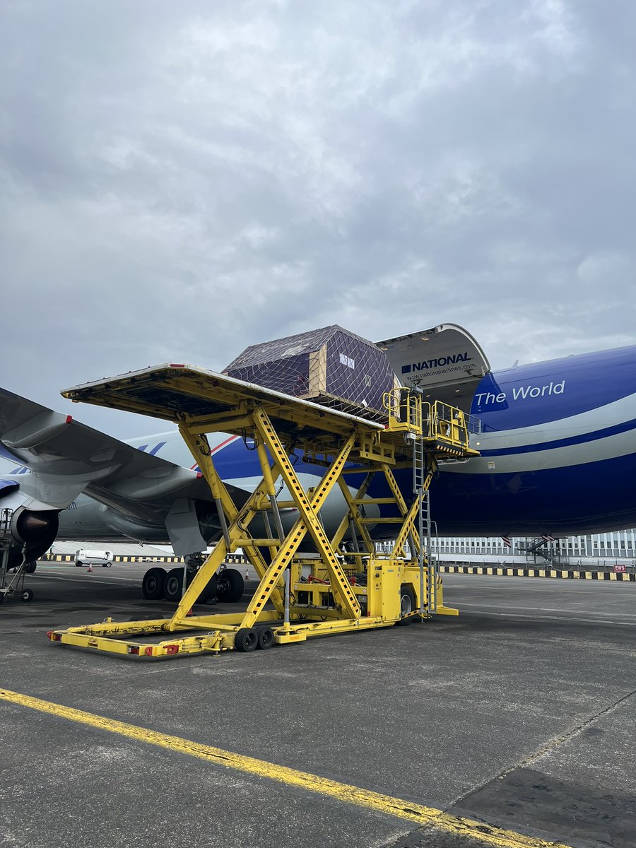 GoNationalAir's tweet photo. We are proud to have achieved what is believed to be the world’s longest commercial B777F flight for another airline, operating nonstop from Prestwick to Melbourne (9,849 nautical miles completed in 19:23 hrs). Thank you to our customer Golden Aviation for their support! #B777 https://t.co/RTGXkGIH8i