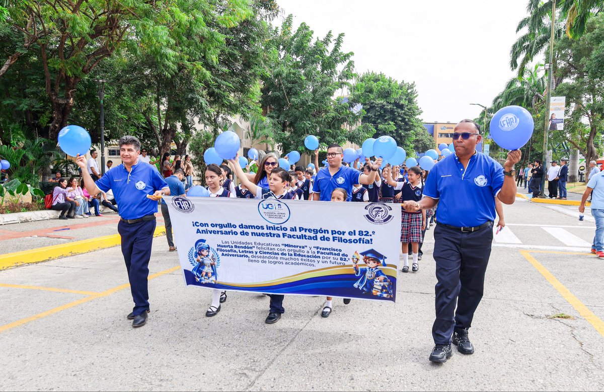 PacoRector's tweet photo. Dimos inicio a las celebraciones por el 82.º aniversario de la Facultad de Filosofía, Letras y Ciencias de la Educación con un pregón cívico lleno de arte, cultura y entusiasmo. 

#UniversidaddeGuayaquil
#SeguimosMarcandoHistoria https://t.co/8fIx8WuGKn