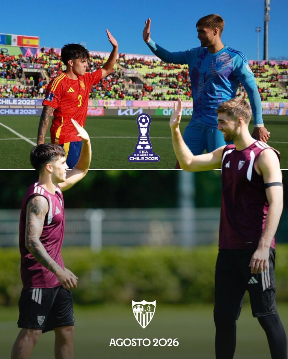 SevillaFC_ENG's tweet photo. 🤩 From teammates at the Under-20 World Cup to teammates at club level 🤍❤️

Julio Díaz 🤝 Fran González https://t.co/zHp9bkHNXK