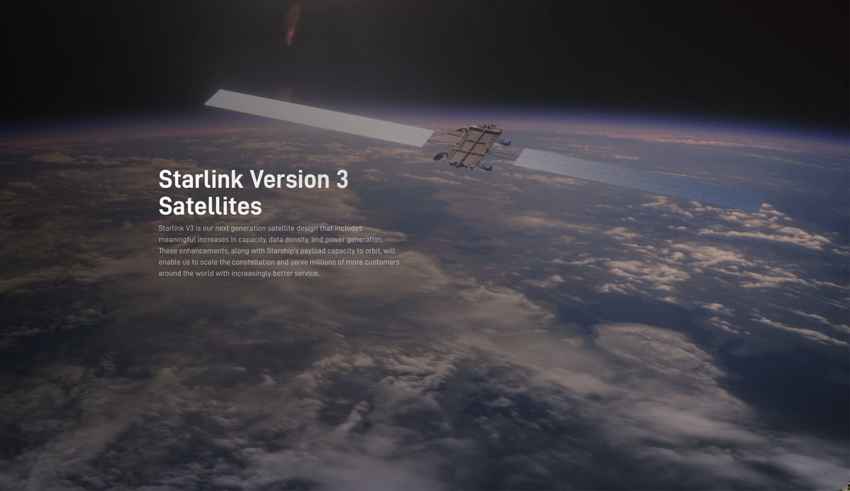 SawyerMerritt's tweet photo. Elon Musk just announced that SpaceX will be sending up next-generation Starlink V3 satellites on its next Starship test flight, and will for the first time put them into orbit and be operational.

The will also attempt to catch the ship. https://t.co/1vXHNR2GCH