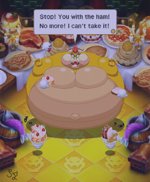 SweetPatch26's tweet photo. Playing through Bowser's Inside Story again and...not sure if my copy is bugged or something because golly I don't remember this scene being 4 minutes and 24 seconds of uninterrupted stuffing. Like wow, he's HUGE! Not complaining though...it's hot~ https://t.co/WJZybBHI2B