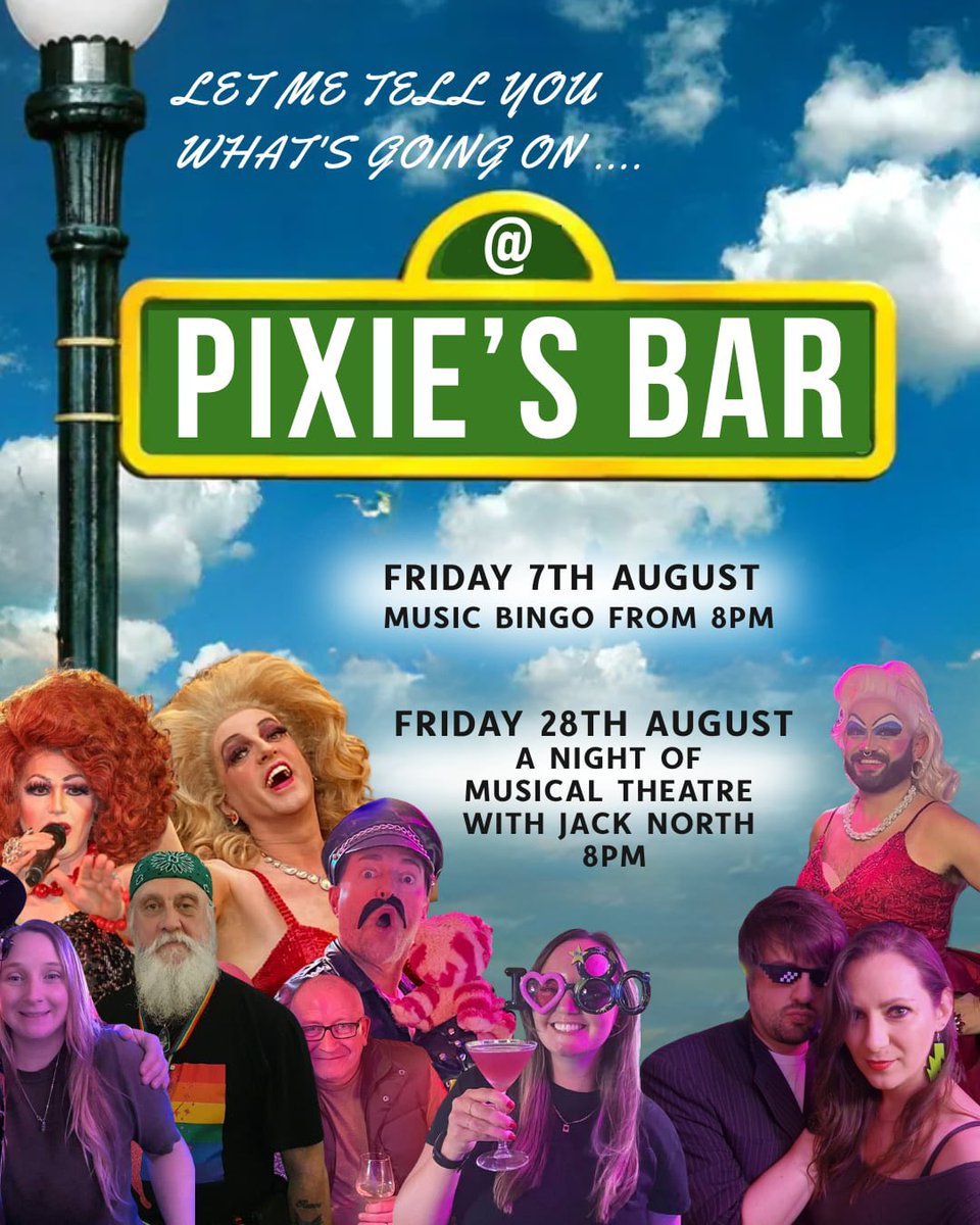 PixiePresents's tweet photo. This August at Pixie’s Bar ! 

#musicaltheatre #bingo #musicbingo #cabaret #westend https://t.co/qiQTsViRaP