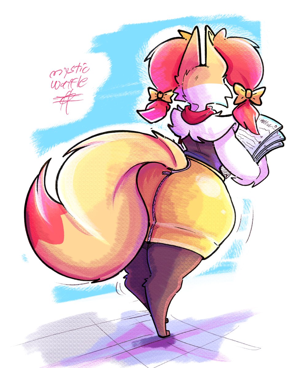 Mysticwaffle032's tweet photo. Penny the Braixen 

On her way to work 

🦊📝 https://t.co/4SYht5AWvw