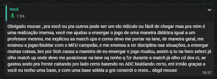 mooselol_'s tweet photo. Abrindo novas vagas de coach para players e staff! 

Trabalho focado em evolução real. Dá uma olhada no print do feedback do meu aluno que bateu a meta dos sonhos depois de algumas aulas!

Com a metodologia certa, o resultado vem.

Interessado? A DM tá aberta https://t.co/WofM5fztQJ