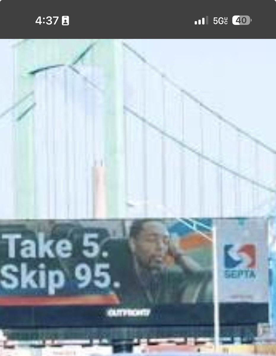 rotywonka's tweet photo. Don't know how @SEPTA can still manage to run after decades of mismanagement. "Yeah let's reduce some of the trains during rush hour" while at the same time promoting ppl to use public transit with the ad "Skip 5, take 95" https://t.co/sLXmE293ej