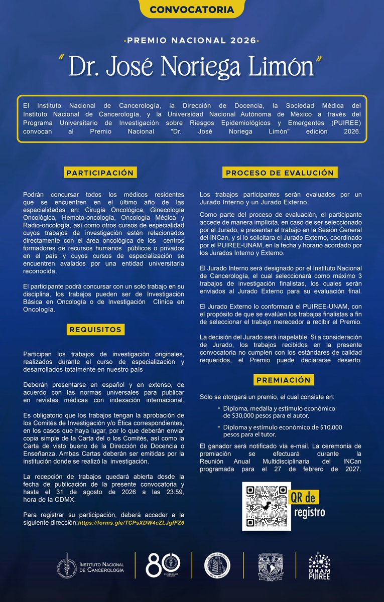 CCINSHAE_mx's tweet photo. 📄 Fecha límite de registro: 31 de agosto de 2026
🔗 Registro: https://t.co/FVM93BYqss

Esta convocatoria promueve el desarrollo académico y el fortalecimiento de la investigación clínica en oncología en México. https://t.co/BCsjtMr2bW